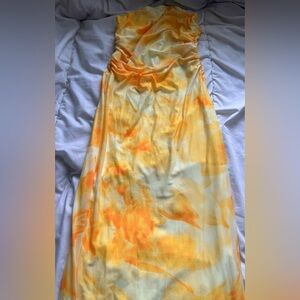 Vibrant Yellow and Orange Maxi Dress